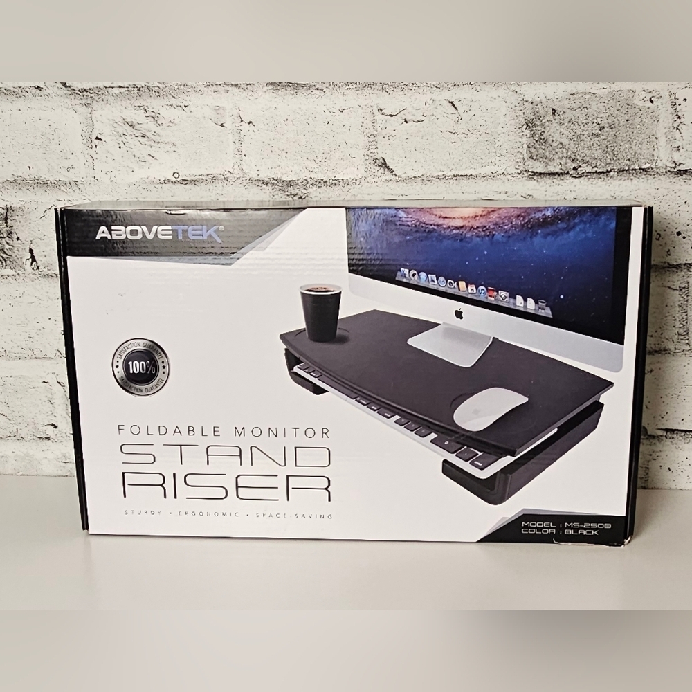 ABOVETEK Foldable Monitor Stand Riser MS-250B Black NIB